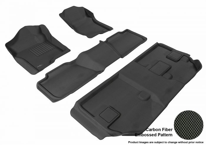 3D MAXpider Compatible with CHEVROLET SUBURBAN WITH BENCH 2ND ROW 2007-2014 KAGU BLACK R1 R2 R3