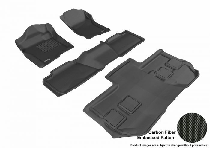 3D MAXpider Compatible with CHEVROLET SUBURBAN WITH BUCKET 2ND ROW 2011-2014 KAGU BLACK R1 R2 R3