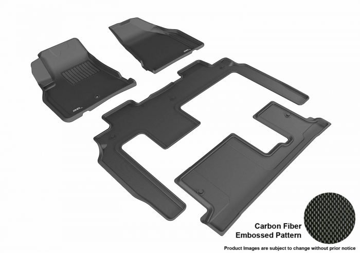 3D MAXpider Compatible with CHEVROLET TRAVERSE WITH BENCH 2ND ROW 2009-2017 KAGU BLACK R1 R2 R3