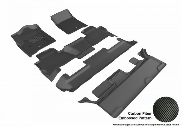 3D MAXpider Compatible with CHEVROLET TAHOE WITH BENCH 2ND ROW 2015-2020 KAGU BLACK R1 R2 R3