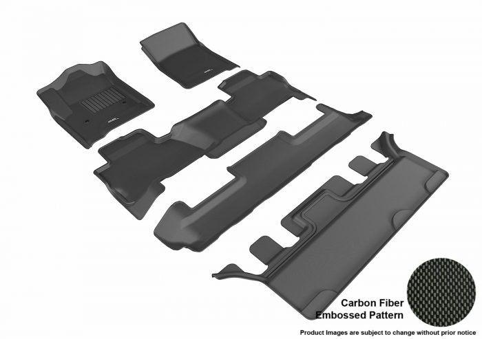3D MAXpider Compatible with CHEVROLET TAHOE WITH 7-SEAT 2015-2020 KAGU BLACK R1 R2 R3