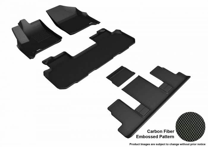 3D MAXpider Compatible with CHEVROLET TRAVERSE 7-SEAT 2018-2023 KAGU BLACK R1 R2 R3