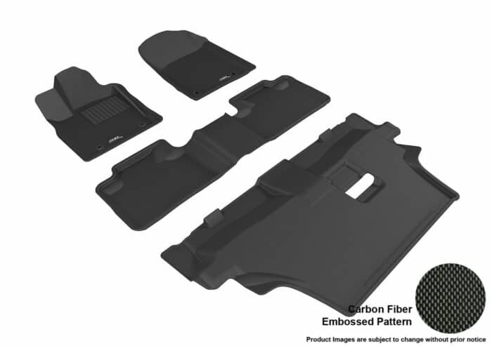 3D MAXpider Compatible with DODGE DURANGO 7-SEAT 2013-2025 KAGU BLACK R1 R2 R3 (2 POSTS ON FRONT PASSENGER'S FLOOR)