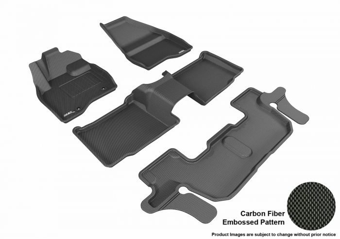 3D MAXpider Compatible with FORD EXPLORER 2015-2016 BUCKET 2ND ROW WITH CENTER CONSOLE KAGU BLACK R1 R2 R3