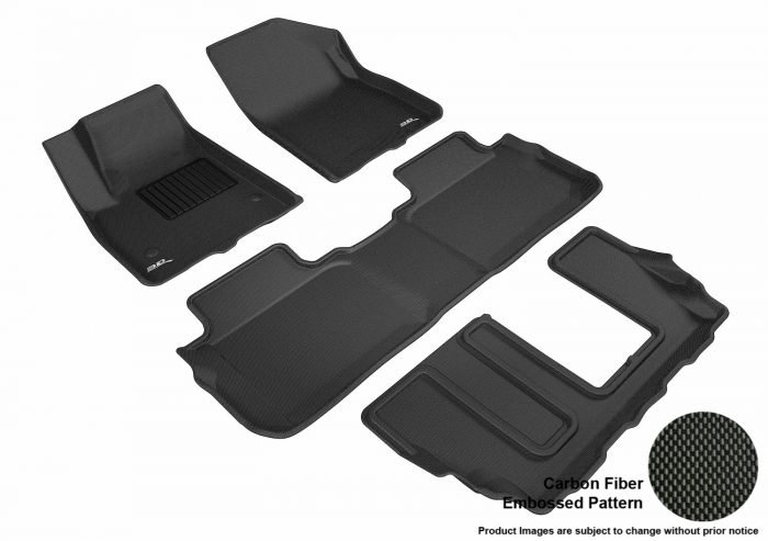 3D MAXpider Compatible with GMC ACADIA WITH BENCH 2ND ROW 2017-2023 KAGU BLACK R1 R2 R3