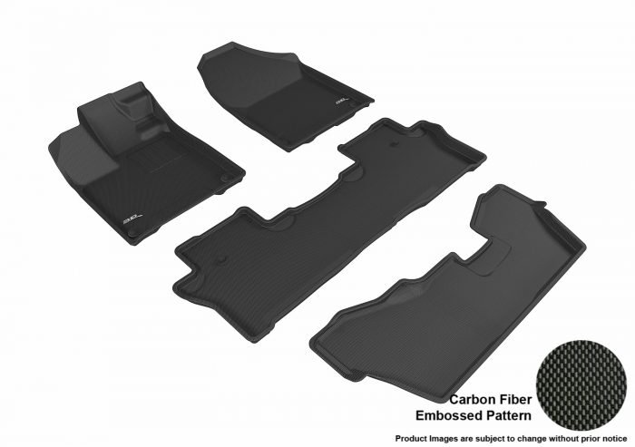 3D MAXpider Compatible with HONDA PILOT 8-PASSENGER 2016-2022 KAGU BLACK R1 R2 R3