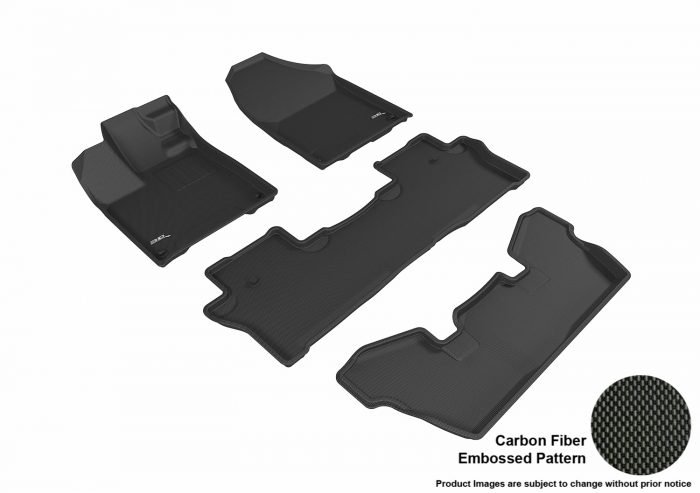 3D MAXpider Compatible with HONDA PILOT 7-PASSENGER 2016-2022 KAGU BLACK R1 R2 R3