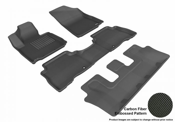 3D MAXpider Compatible with KIA SORENTO 7-SEATS 2014-2015 KAGU BLACK R1 R2 R3