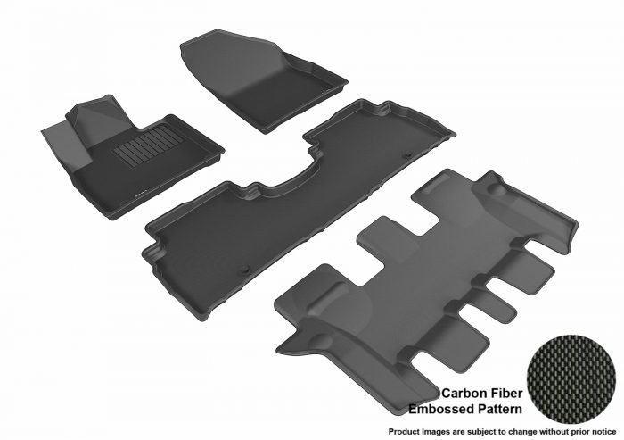3D MAXpider Compatible with KIA SORENTO 7-SEAT 2016-2020 KAGU BLACK R1 R2 R3