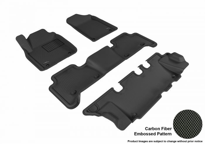 3D MAXpider Compatible with NISSAN ARMADA WITH BENCH 2ND ROW 2017-2018 KAGU BLACK R1 R2 R3