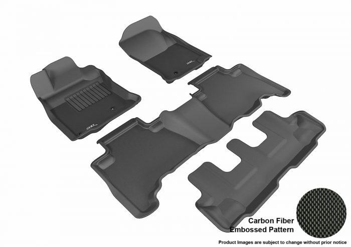 3D MAXpider Compatible with TOYOTA 4RUNNER 7-SEAT 2010-2012 KAGU BLACK R1 R2 R3 (HOOK)