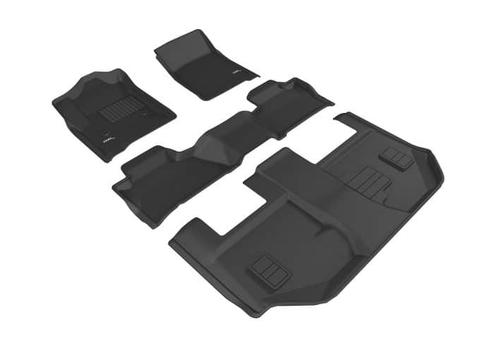 3D MAXpider Compatible with CHEVROLET SUBURBAN WITH BENCH 2ND ROW 2015-2020 KAGU BLACK R1 R2 R3