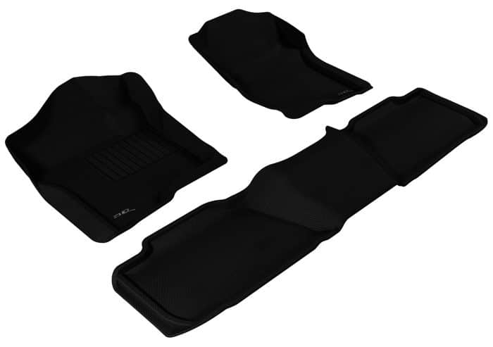 3D MAXpider Compatible with GMC YUKON WITH BENCH 2ND ROW 2007-2014 KAGU BLACK R1 R2