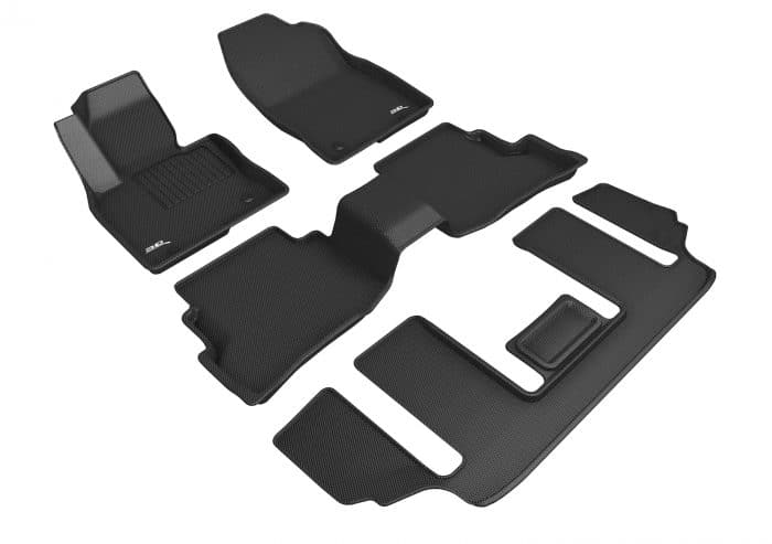 3D MAXpider Compatible with MAZDA CX-9 6-SEAT WITH R2 CONSOLE 2020-2023 KAGU BLACK R1 R2 R3