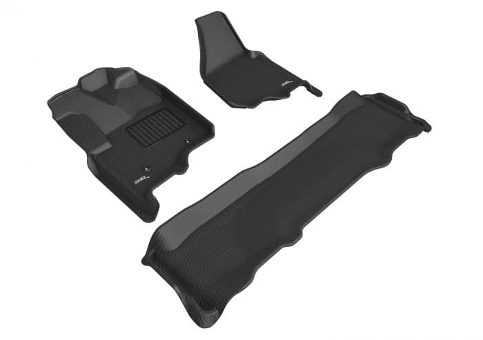 3D MAXpider Compatible with FORD F-250 / 350 / 450 CREW CAB 2012-2016 WITH BUCKET R1 NO FLOOR SHIFT WITH RAISED DEAD PEDAL KAGU BLACK R1 R2