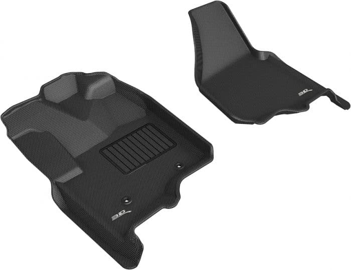 3D MAXpider Compatible with FORD F-250 / 350 / 450 SUPERCAB / CREW CAB 2012-2016 BUCKET SEATS NO FLOOR SHIFT WITH RAISED DEAD PEDAL KAGU BLACK R1