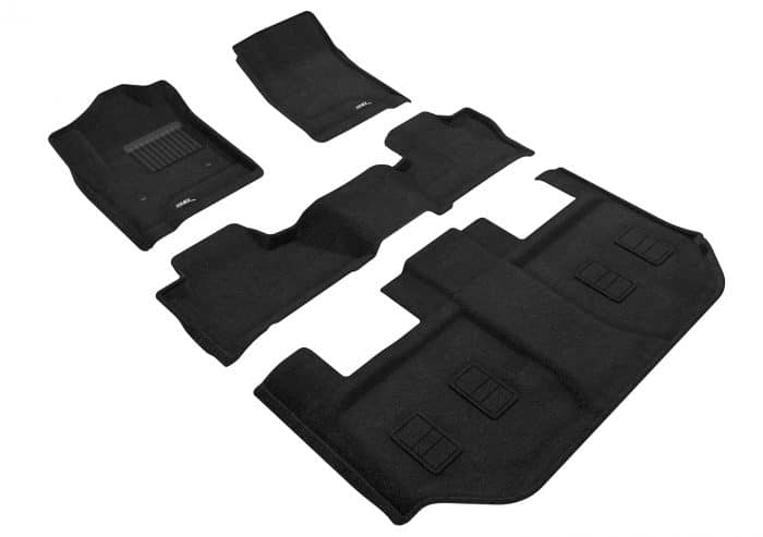 3D MAXpider Compatible with CHEVROLET SUBURBAN WITH BUCKET 2ND ROW 2015-2020 ELEGANT BLACK R1 R2 R3