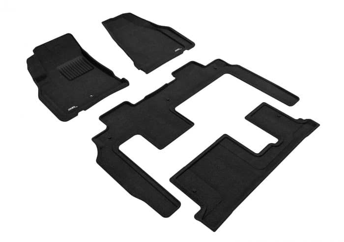 3D MAXpider Compatible with CHEVROLET TRAVERSE WITH BENCH 2ND ROW 2009-2017 ELEGANT BLACK R1 R2 R3