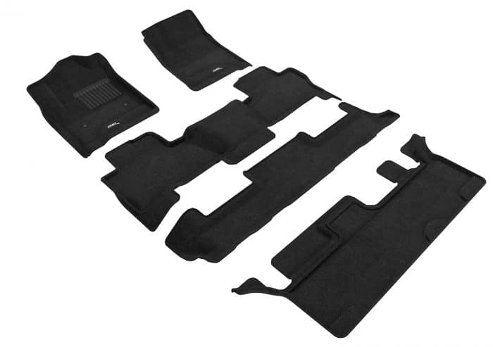 3D MAXpider Compatible with CHEVROLET TAHOE WITH BENCH 2ND ROW 2015-2020 ELEGANT BLACK R1 R2 R3