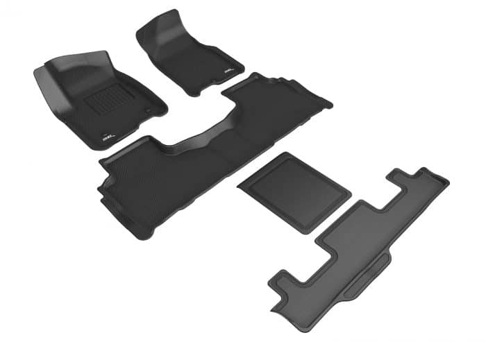 3D MAXpider Compatible with CHEVROLET TAHOE / GMC YUKON 7-SEAT 2021-2024 KAGU BLACK R1 R2 R3