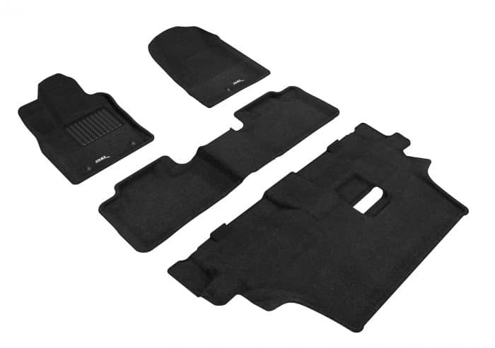3D MAXpider Compatible with DODGE DURANGO 7-SEAT 2013-2025 ELEGANT BLACK R1 R2 R3 (2 POSTS ON FRONT PASSENGER'S FLOOR)