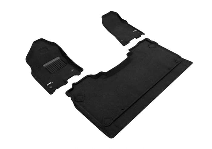 3D MAXpider Compatible with DODGE RAM 1500 CREW CAB WITH BUCKET FRONT ROW 2019-2024 ELEGANT BLACK R1 R2