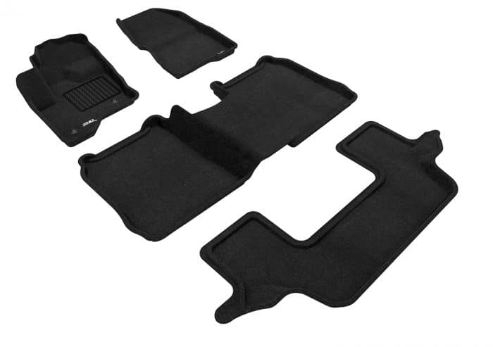 3D MAXpider Compatible with FORD FLEX 2009-2019 W/O 2ND ROW CENTER CONSOLE ELEGANT BLACK R1 R2 R3 (2 EYELETS)