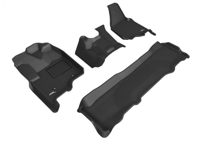 3D MAXpider Compatible with FORD F-250 / 350 / 450 CREW CAB 2012-2016 WITH BENCH R1 NO FLOOR SHIFT WITH RAISED DEAD PEDAL KAGU BLACK R1 R2