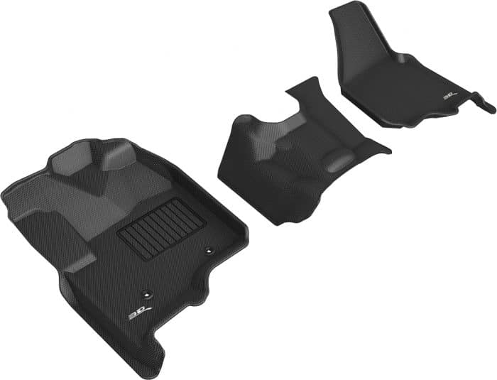 3D MAXpider Compatible with FORD F-250 / 350 / 450 SUPERCAB / CREW CAB 2012-2016 BENCH SEAT NO FLOOR SHIFT WITH RAISED DEAD PEDAL KAGU BLACK R1 (3PCS)