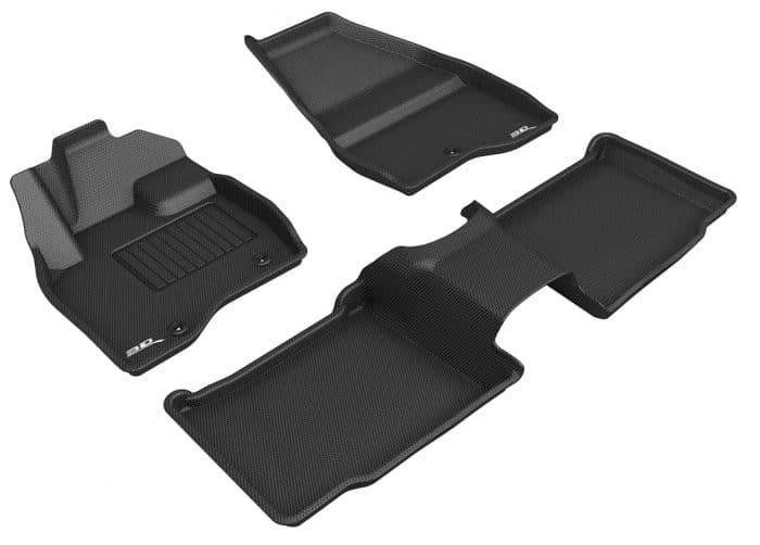 3D MAXpider Compatible with FORD EXPLORER WITH 2ND ROW CENTER CONSOLE 2017-2019 KAGU BLACK R1 R2 (SINGLE POST ON FRONT PASSENGER'S FLOOR)