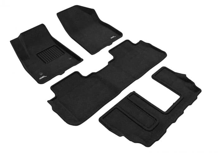 3D MAXpider Compatible with GMC ACADIA WITH BENCH 2ND ROW 2017-2023 ELEGANT BLACK R1 R2 R3