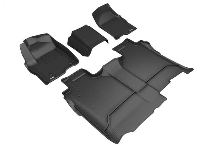 3D MAXpider Compatible with GMC SIERRA / CHEVROLET SILVERADO 1500 CREW CAB 2019-2025 / 2500HD / 3500HD CREW CAB 2020-2025 BENCH SEAT, KAGU BLACK R1 R2 (NO REAR CARPETED UNDERSEAT STORAGE)