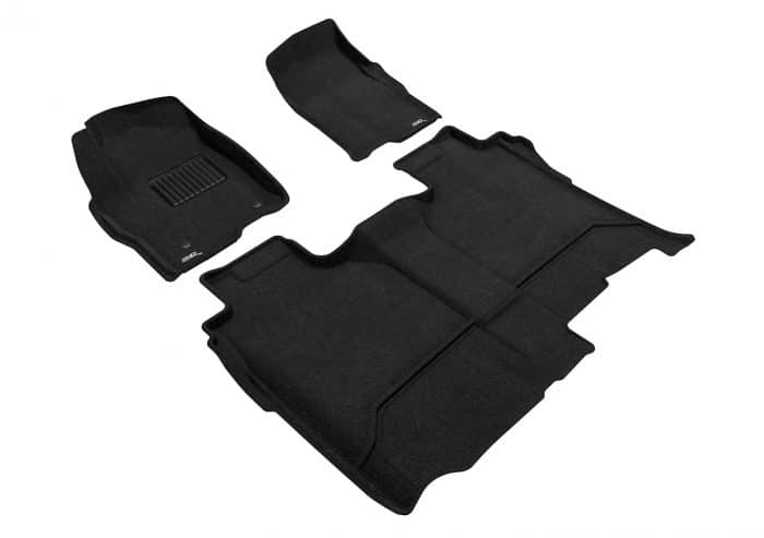 3D MAXpider Compatible with GMC SIERRA / CHEVROLET SILVERADO 1500 CREW CAB 2019-2025 / 2500HD / 3500HD CREW CAB 2020-2025 BUCKET SEATS, ELEGANT BLACK R1 R2 (NO REAR CARPETED UNDERSEAT STORAGE)
