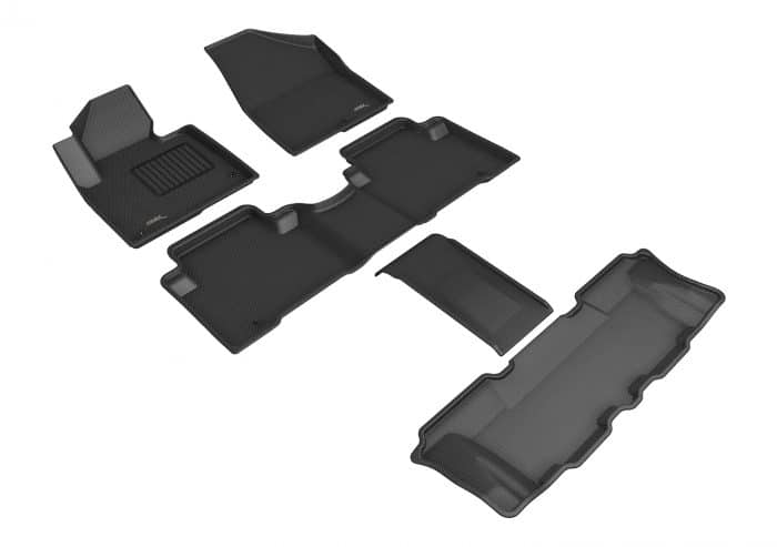 3D MAXpider Compatible with HYUNDAI SANTA FE 6 & 7 SEATS 2013-2018 / HYUNDAI SANTA FE XL 2019 KAGU BLACK R1 R2 R3