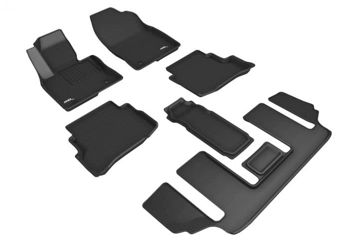 3D MAXpider Compatible with MAZDA CX-9 6-SEAT W/O R2 CONSOLE 2020-2023 KAGU BLACK R1 R2 R3