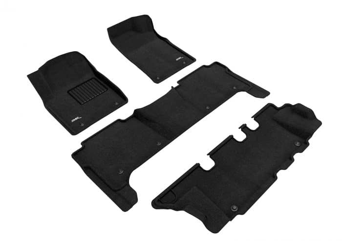 3D MAXpider Compatible with NISSAN ARMADA WITH BENCH 2ND ROW 2017-2018 ELEGANT BLACK R1 R2 R3