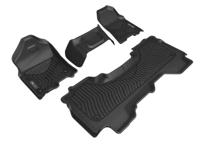 3D MAXpider Compatible with DODGE RAM 1500 QUAD CAB WITH BENCH FRONT ROW 2019-2024 MAXTRAC BLACK R1 R2