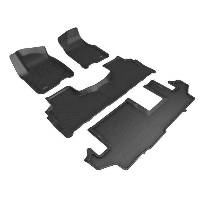 3D MAXpider Compatible with CHEVROLET SUBURBAN 8-SEAT 2021-2024 KAGU BLACK R1 R2 R3