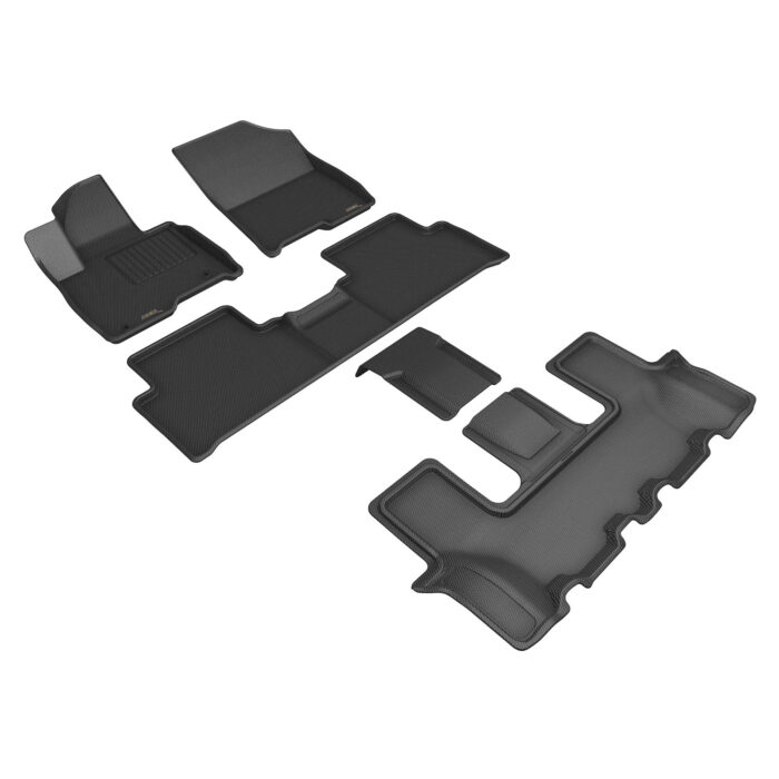 3D MAXpider Compatible with KIA SORENTO 6-SEAT HYBRID 2022-2025 KAGU BLACK R1 R2 R3