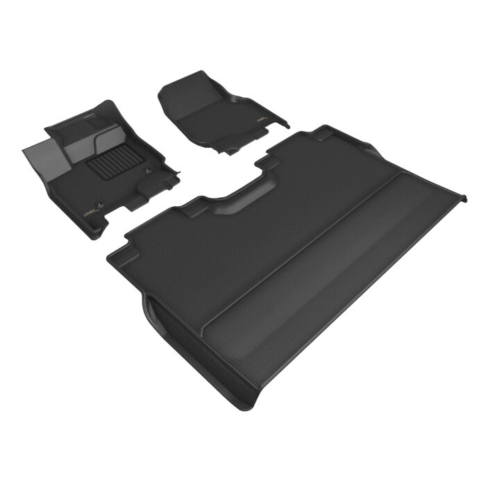 3D MAXpider Compatible with FORD F-150 SUPERCREW 2015-2025 / F-150 LIGHTNING SUPERCREW 2022-2025 BUCKET SEATS, KAGU BLACK R1 R2 (NO UNDER SEAT STORAGE)