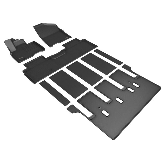 3D MAXpider Compatible with KIA CARNIVAL 7-SEAT 2022-2025 W/ REAR AUTO SEAT KAGU BLACK R1 R2 R3