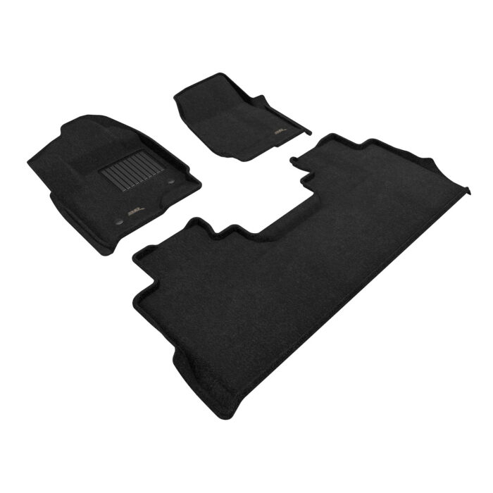 3D MAXpider Compatible with FORD F-250 / 350 / 450 CREW CAB 2017-2024 BENCH SEATS, ELEGANT BLACK R1 R2 (W/UNDER SEAT STORAGE)