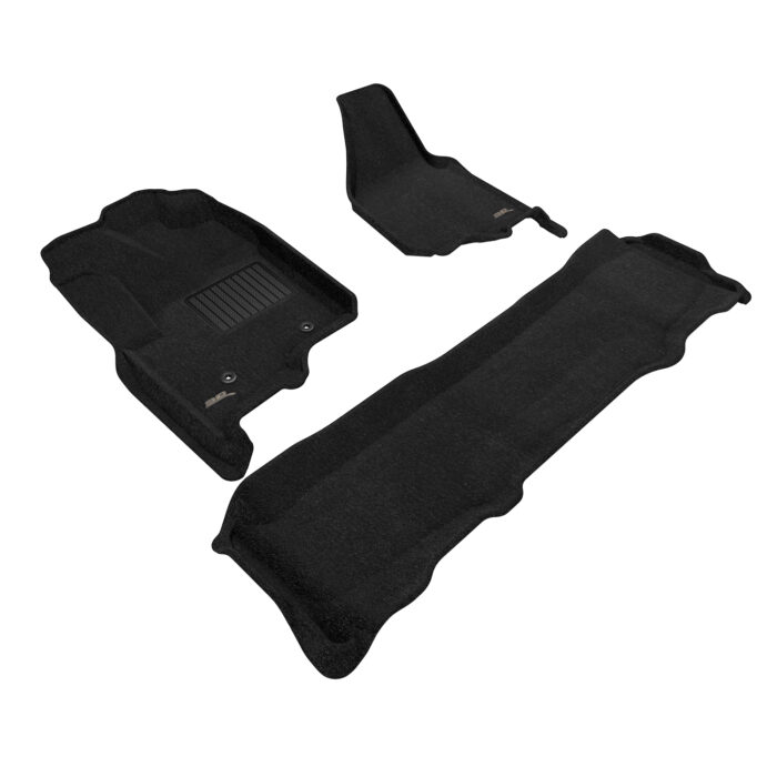 3D MAXpider Compatible with FORD F-250 / 350 / 450 CREW CAB 2012-2016 WITH BUCKET R1 NO FLOOR SHIFT WITH RAISED DEAD PEDAL KAGU BLACK R1 R2