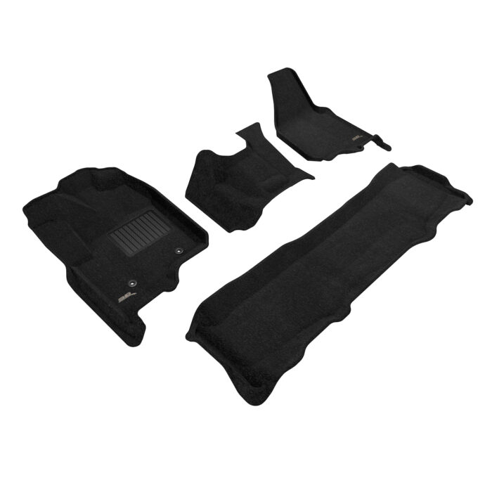 3D MAXpider Compatible with FORD F-250 / 350 / 450 CREW CAB 2012-2016 WITH BENCH R1 NO FLOOR SHIFT WITH RAISED DEAD PEDAL ELEGANT BLACK R1 R2