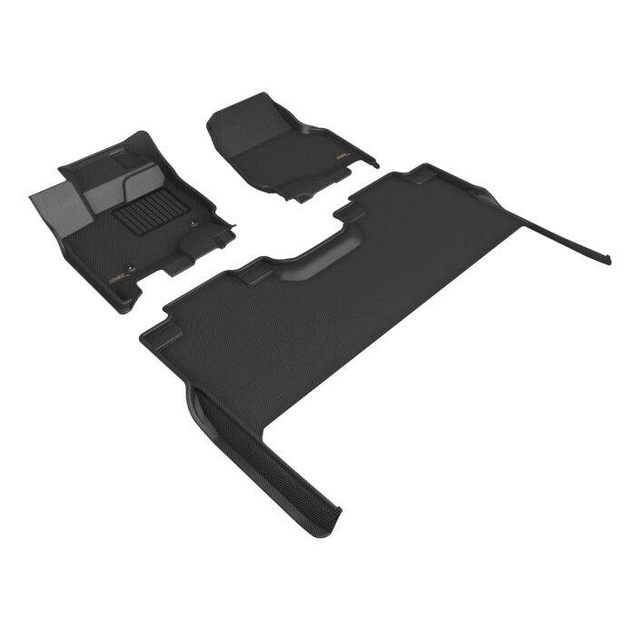 3D MAXpider Compatible with FORD F-150 SUPERCREW 2021-2025 / F-150 LIGHTNING SUPERCREW 2022-2025 BUCKET SEATS, KAGU BLACK R1 R2 (W/UNDERSEAT STORAGE)