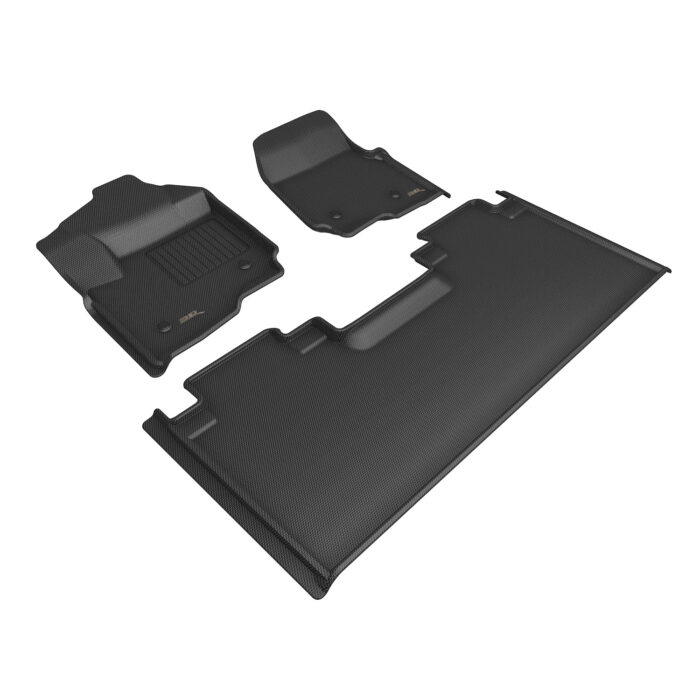 3D MAXpider Compatible with FORD F-250 / 350 / 450 SUPERCAB 2017-2025 BENCH SEAT, KAGU BLACK R1 R2 (VINYL FLOORS)