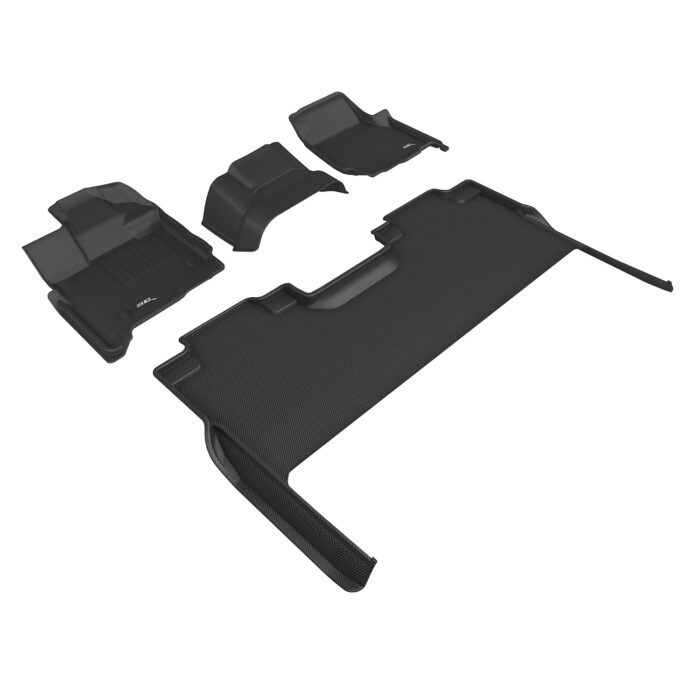 3D MAXpider Compatible with FORD F-250 / 350 / 450 CREW CAB 2023-2025 BENCH SEAT, KAGU BLACK R1 R2 (W/UNDER SEAT STORAGE)