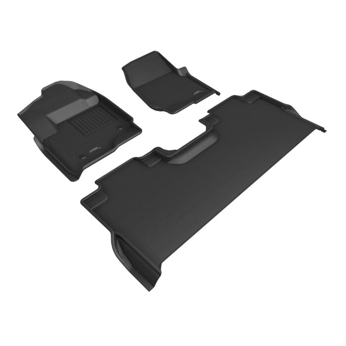 3D MAXpider Compatible with FORD F-250 / 350 / 450 CREW CAB 2023-2025 BUCKET SEATS, KAGU BLACK R1 R2 (W/UNDERSEAT STORAGE)