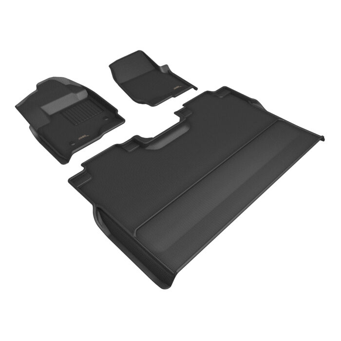 3D MAXpider Compatible with FORD F-250/350/450/550 CREW CAB 2017-2025 BUCKET SEATS, KAGU BLACK R1 R2 (NO REAR UNDER SEAT STORAGE)