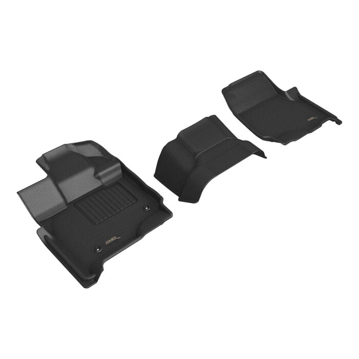 3D MAXpider Compatible with FORD F-150 SUPERCAB / SUPERCREW 2015-2025 / F-150 LIGHTNING 2022-2025 BENCH SEAT, KAGU BLACK R1 (VINYL FLOORS)